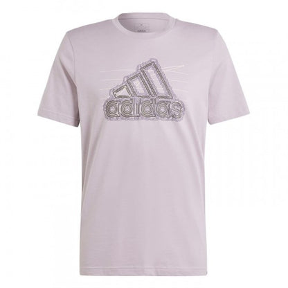 Front - Adidas Mens Logo Frayed Edge T-Shirt