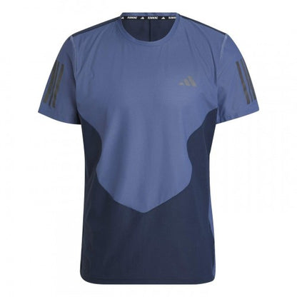 Front - Adidas Mens Own The Run Colour Block T-Shirt