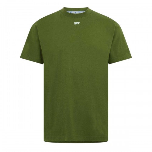 Front - Off White Mens Lettering Cotton Regular T-Shirt