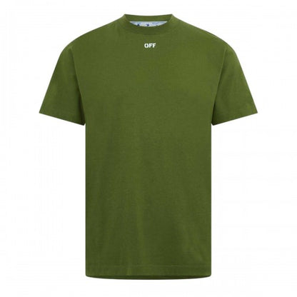 Front - Off White Mens Lettering Cotton Regular T-Shirt