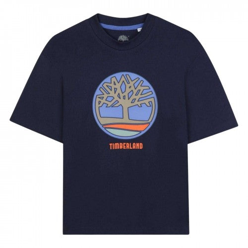 Front - Timberland Boys Logo Crew Neck T-Shirt