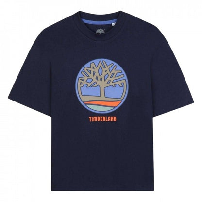 Front - Timberland Boys Logo Crew Neck T-Shirt