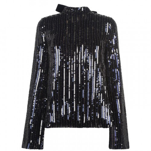 Front - Perserverance Womens/Ladies Sequin Long-Sleeved Blouse