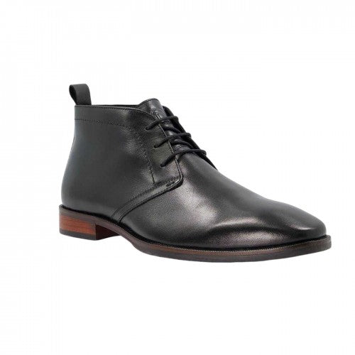 Front - Dune London Mens Mervin Leather Low Heel Chukka Boots