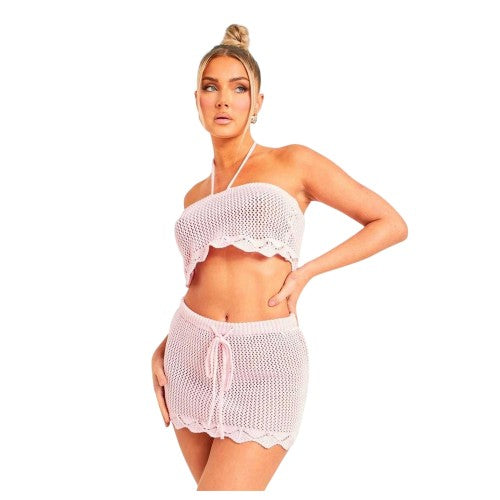 Front - Missy Empire Womens/Ladies Crochet Crop Top
