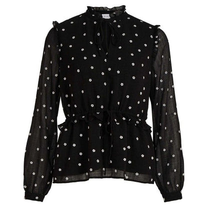 Front - Vila Womens/Ladies Siffa Floral Regular Bishop Blouse