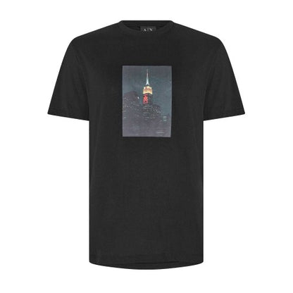 Front - Armani Exchange Mens Skyline Cotton T-Shirt