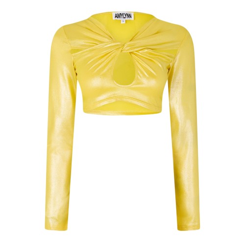 Front - AmyLynn Womens/Ladies Cut Out Keyhole Long-Sleeved Crop Top