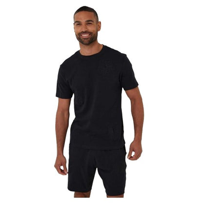 Front - Threadbare Mens Embroidered Flower Regular T-Shirt