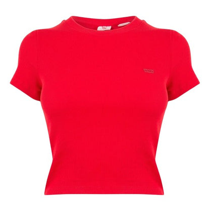 Front - Levis Womens/Ladies Essential Ribbed Sport Crop Top
