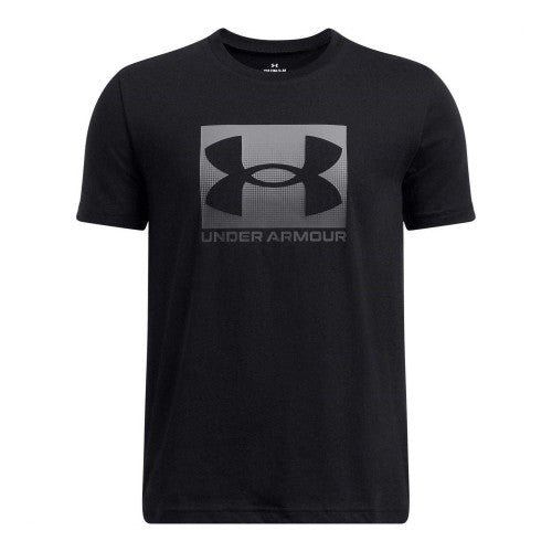 Front - Under Armour Boys Boxed Logo Regular T-Shirt