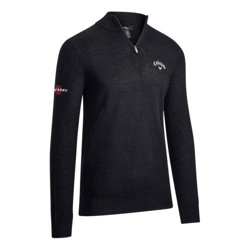 Front - Callaway Mens Fine Knit Quarter Zip Jumper