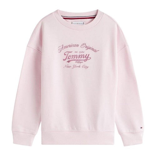 Front - Tommy Hilfiger Childrens/Kids Script Crew Neck Sweatshirt