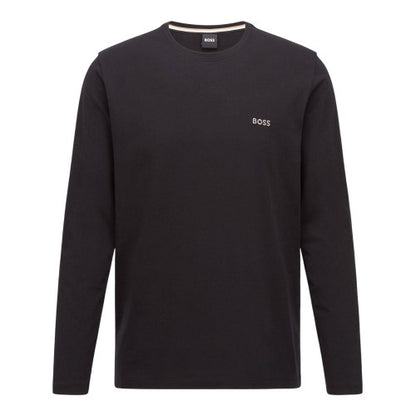 Front - Boss Mens Embroidered Logo Crew Neck Long-Sleeved T-Shirt