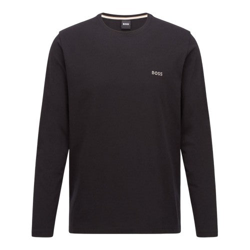 Front - Boss Mens Embroidered Logo Crew Neck Long-Sleeved T-Shirt