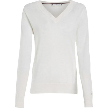 Front - Tommy Hilfiger Womens/Ladies Cotton V Neck Sweater Top
