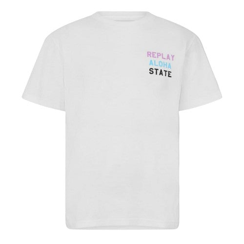 Front - Replay Mens Aloha State Graphic Print Regular T-Shirt