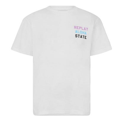 Front - Replay Mens Aloha State Graphic Print Regular T-Shirt