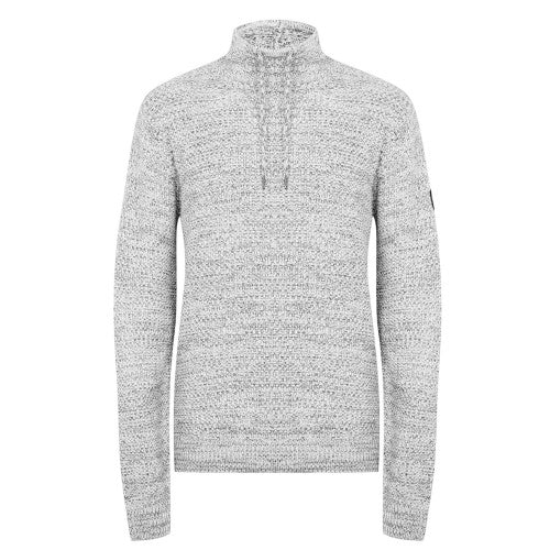 Front - Firetrap Mens Marl Cowl Neck Jumper