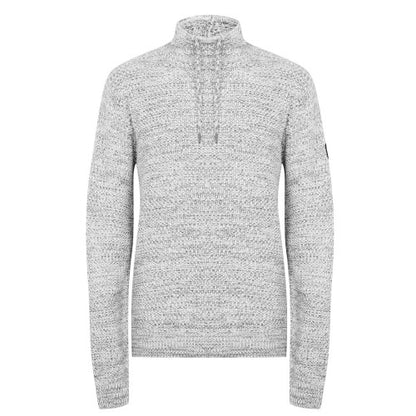 Front - Firetrap Mens Marl Cowl Neck Jumper