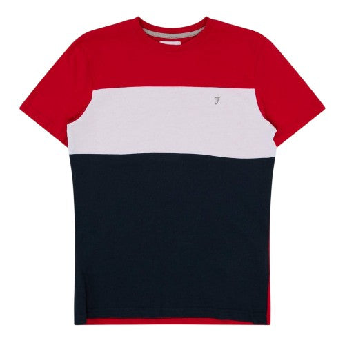 Front - Farah Childrens/Kids Colour Block Crew Neck T-Shirt
