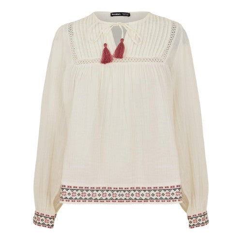 Front - Threadbare Womens/Ladies Reema Tie Neck Long-Sleeved Blouse
