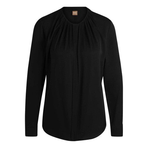 Front - Boss Womens/Ladies Silk Regular Long-Sleeved Blouse