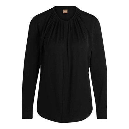 Front - Boss Womens/Ladies Silk Regular Long-Sleeved Blouse
