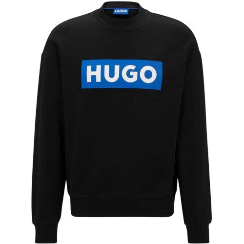 Front - Hugo Mens Niero Box Logo Crew Neck Sweatshirt