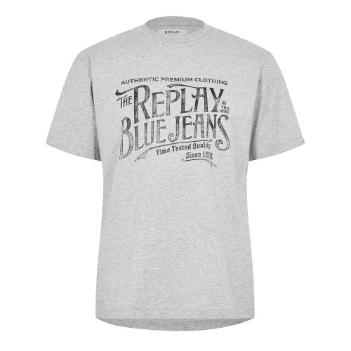 Front - Replay Mens Blue Jeans T-Shirt