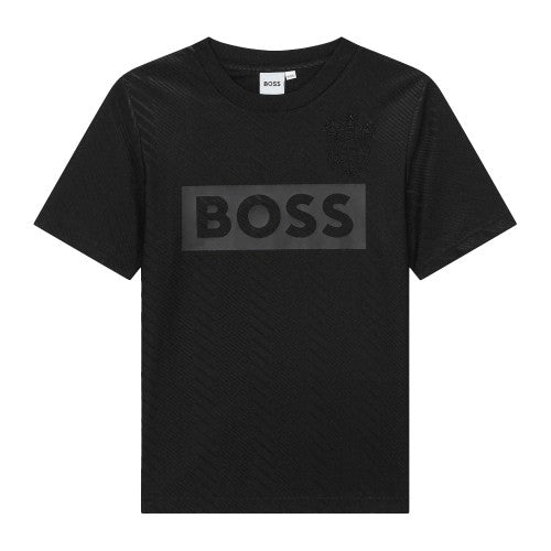 Front - Boss Childrens/Kids Globe Crew Neck Regular T-Shirt