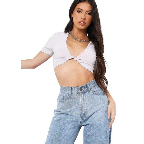 Front - Missy Empire Womens/Ladies Twisted Crop Top