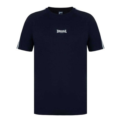 Front - Lonsdale Mens Striped Logo Regular Raglan T-Shirt