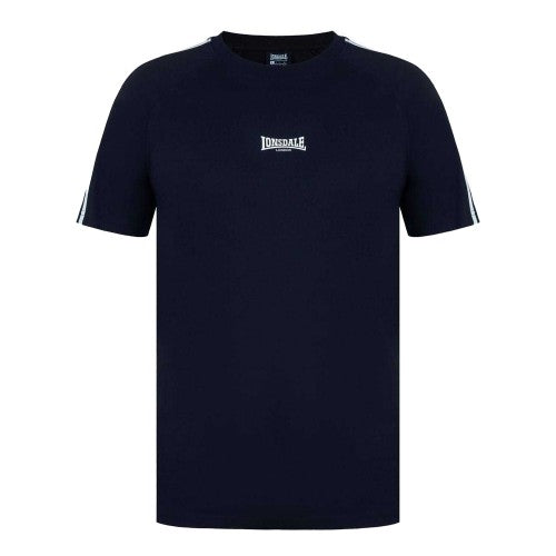 Front - Lonsdale Mens Striped Logo Regular Raglan T-Shirt