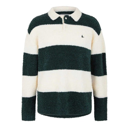 Front - Jack Wills Mens Striped Relaxed Fit Rugby Jumper