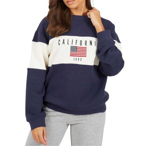 Front - Brave Soul Womens/Ladies Calfornia Embroidered Sweatshirt