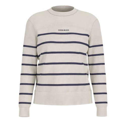 Front - Guess Unisex Adult Striped Regular Sweater Top