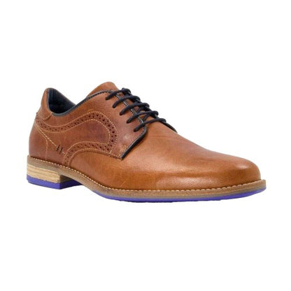 Front - Dune London Mens Piped Leather Gibson Shoes