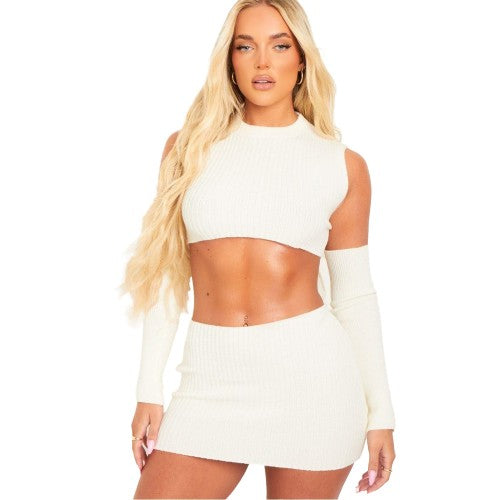 Front - Missy Empire Womens/Ladies Knitted Crop Top