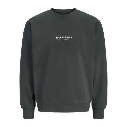 Front - Jack And Jones Mens Graphic Print Ribbed Sweatshirt