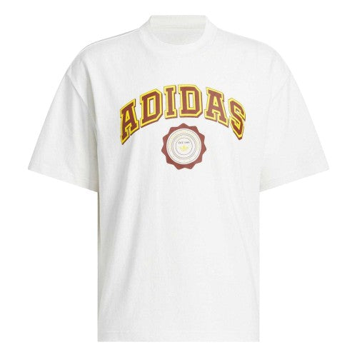 Front - Adidas Unisex Adult GFX Logo Printed Relaxed Fit Basketball T-Shirt