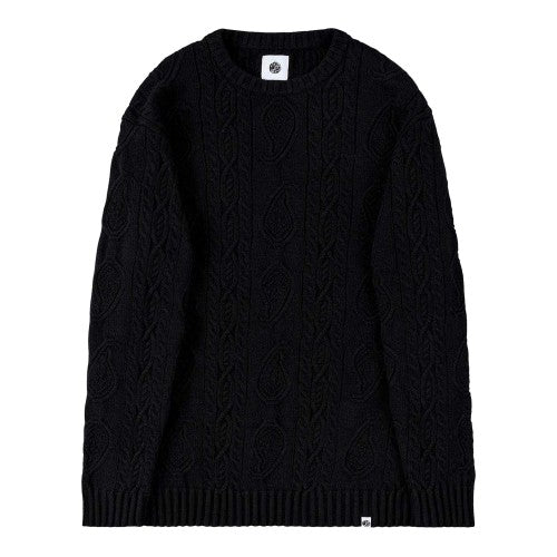 Front - Pretty Green Mens Marylebone Cable Knit Long-Sleeved Sweater Top