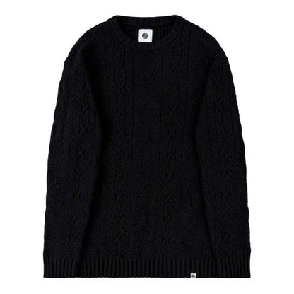 Front - Pretty Green Mens Marylebone Cable Knit Long-Sleeved Sweater Top