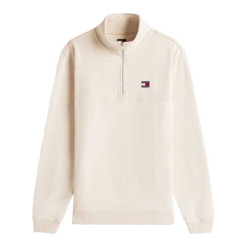 Front - Tommy Jeans Mens Timberland Logo Zip Neck Sweatshirt