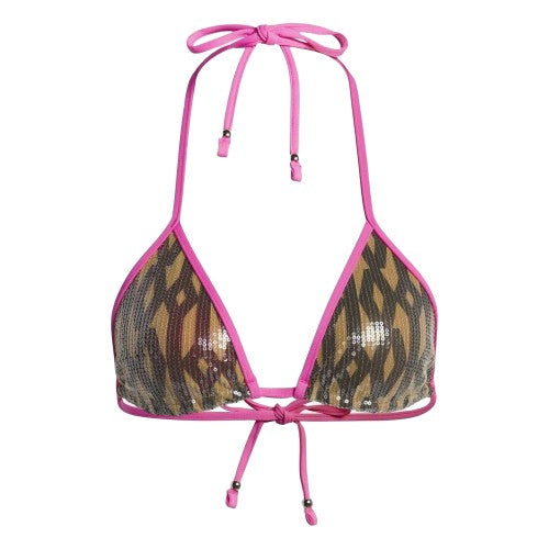 Front - Adidas Womens/Ladies Ivy Park Sequin Reversible Bikini Top