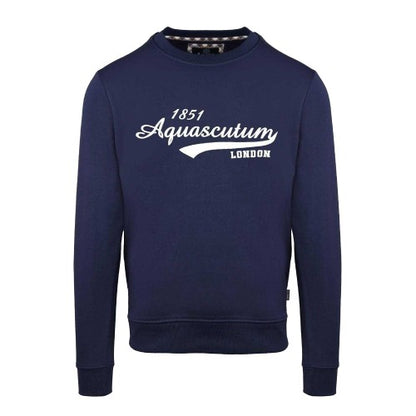 Front - Aquascutum Mens Logo Crew Neck Sweatshirt