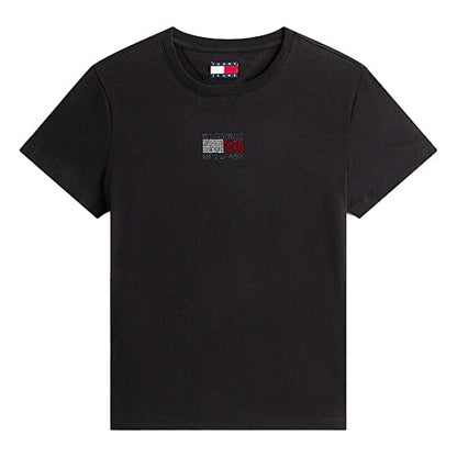 Front - Tommy Jeans Womens/Ladies Diamante Logo Regular T-Shirt