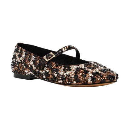 Front - Steve Madden Womens/Ladies Brissa Leopard Print Ballet Flats