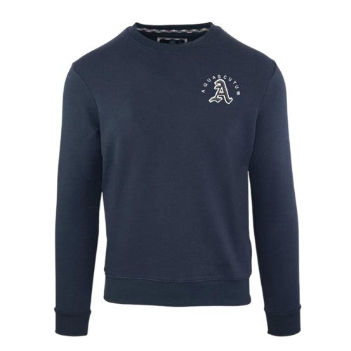 Front - Aquascutum Mens Embroidered Logo Crew Neck Sweatshirt