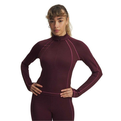 Front - Under Armour Womens/Ladies Textured ColdGear Half Zip Base Layer Top
